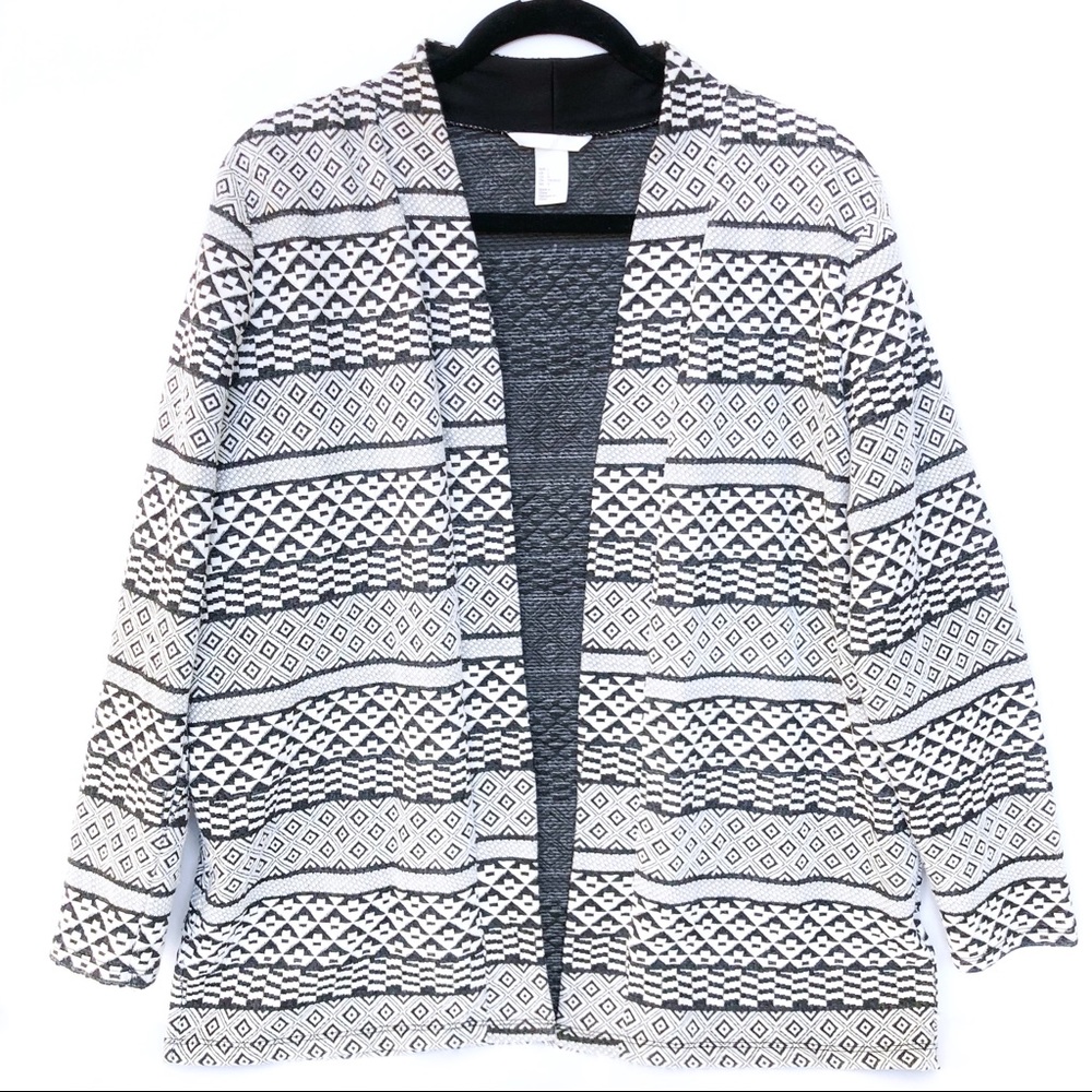 TRIBAL PRINT OPEN BLAZER / JACKET / CARDIGAN - EUC